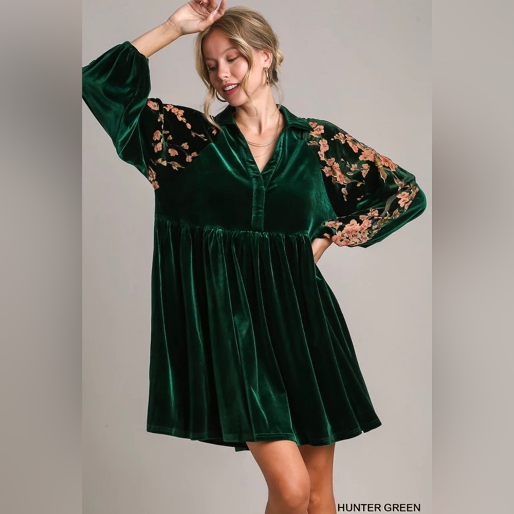 Glam girls flowers velvet burnout dress